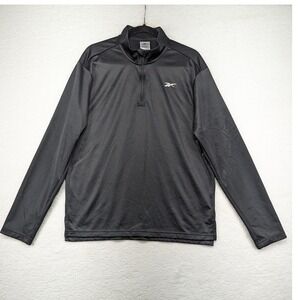 Reebok‎ Men's Large Black Quarter Zip Pullover Athletic Shirt Athleisure